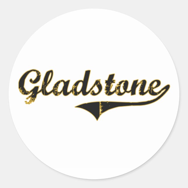 Adesivo Redondo Design clássico de Gladstone Missouri (Frente)