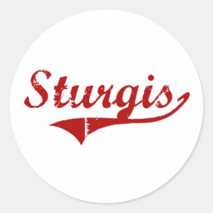 Adesivo Redondo Design clássico de Sturgis South Dakota