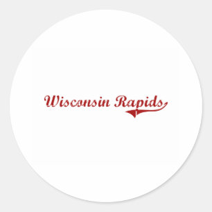 Adesivo Redondo Design clássico de Wisconsin dos Rapids de