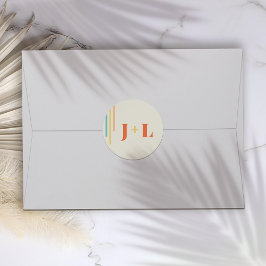 Adesivo Redondo Design com faixas coloridas