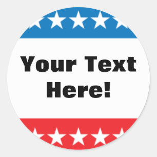 Adesivo Redondo Design customizável da bandeira dos Estados Unido