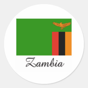 Adesivo Redondo Design da bandeira da Zâmbia
