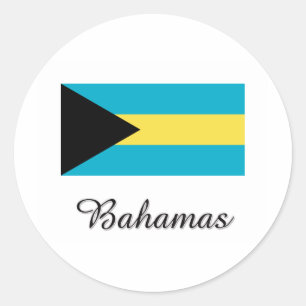 Adesivo Redondo Design da bandeira de Bahamas
