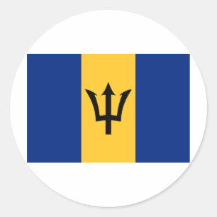 Adesivo Redondo Design da bandeira de Barbados