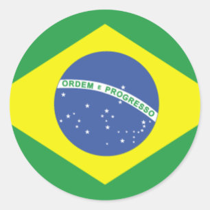 Adesivo Redondo Design da bandeira de Brasil