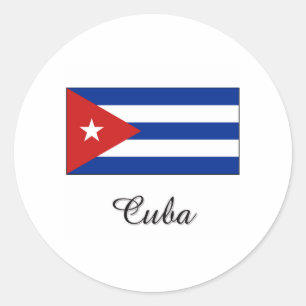 Adesivo Redondo Design da bandeira de Cuba