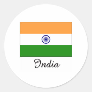 Adesivo Redondo Design da bandeira de India