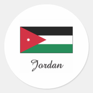 Adesivo Redondo Design da bandeira de Jordão