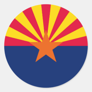 Adesivo Redondo Design da bandeira do estado da arizona