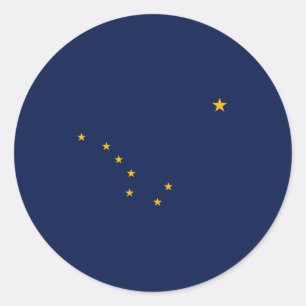 Adesivo Redondo Design da bandeira do estado de Alaska