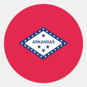 Adesivo Redondo Design da bandeira do estado de Arkansas