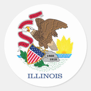 Adesivo Redondo Design da bandeira do estado de Illinois