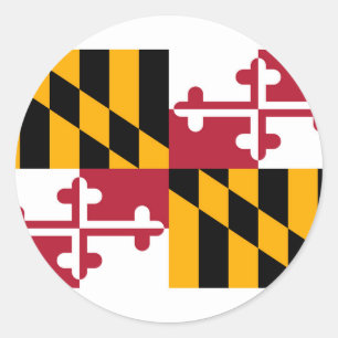 Adesivo Redondo Design da bandeira do estado de Maryland