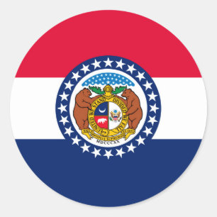 Adesivo Redondo Design da bandeira do estado de Missouri
