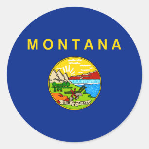 Adesivo Redondo Design da bandeira do estado de Montana