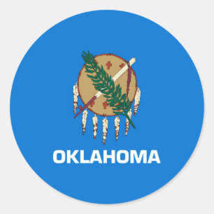Adesivo Redondo Design da bandeira do estado de Oklahoma