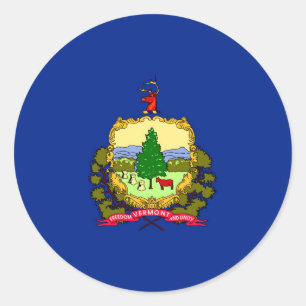Adesivo Redondo Design da bandeira do estado de Vermont