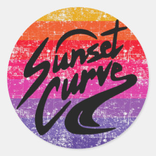Adesivo Redondo Design da Curva Sunset