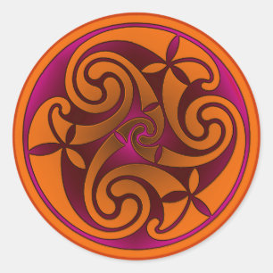 Adesivo Redondo Design da Espiral Celta