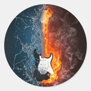 Guitarra fogo e água  Compre Produtos Personalizados no Elo7