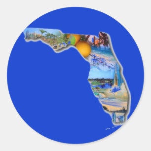 ADESIVO REDONDO DESIGN DA IMAGEM DE FLORIDA