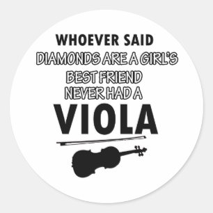 Adesivo Redondo Design da música da viola