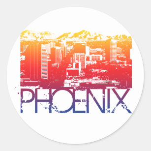 Adesivo Redondo Design da skyline de Phoenix