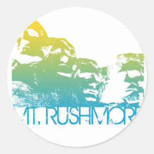 Adesivo Redondo Design da skyline do Monte Rushmore