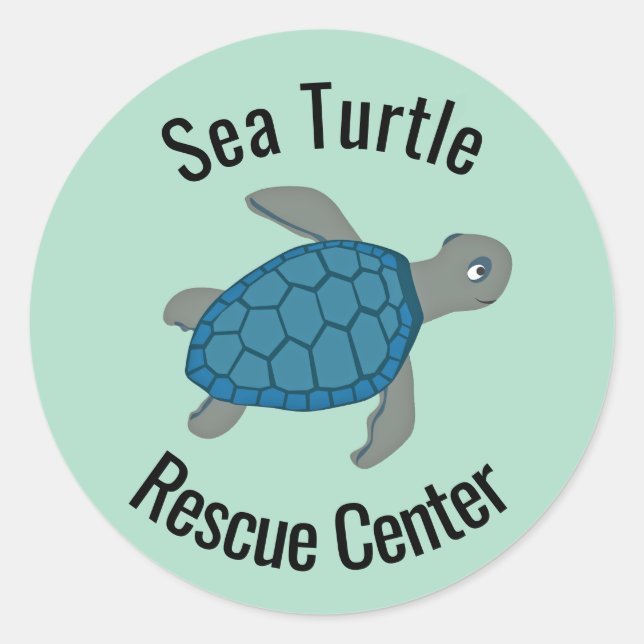 Adesivo Redondo Design das tartarugas marinhas (Frente)