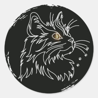 Adesivo Redondo Design de Amante de Gato Fofo