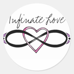 Adesivo Redondo Design de Amor Infinito