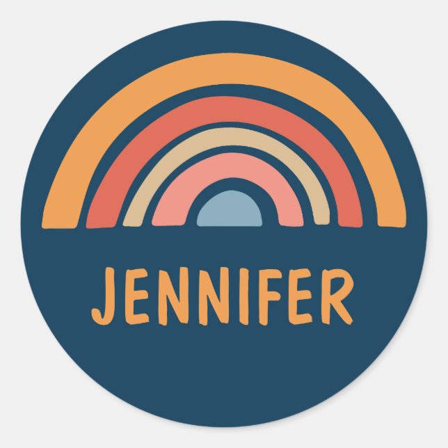 Adesivo Redondo Design de arco-íris cotovelo colorido (Frente)