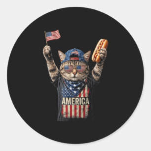 Adesivo Redondo Design de bandeira retro engraçado para amantes de