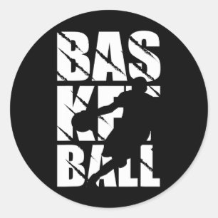 Adesivo Redondo Design De Basquete Para Jogador De Basquete E Cest