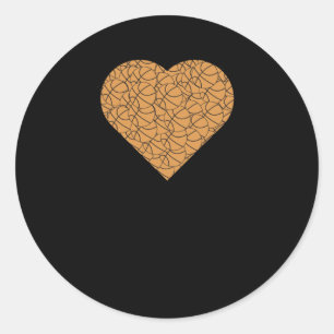 Adesivo Redondo Design de basquetebol Heart Love
