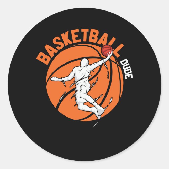 Adesivo Redondo Design de basquetebol para basquete (Frente)