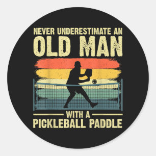 Adesivo Redondo Design De Bateria legal Para O Vovô Pickleball