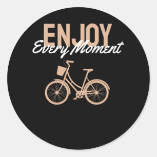 Adesivo Redondo Design de bicicleta - Aproveite a cada momento