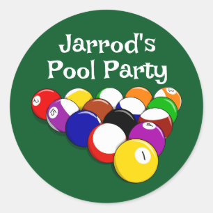 Adesivo Redondo Design de Billiard Balls