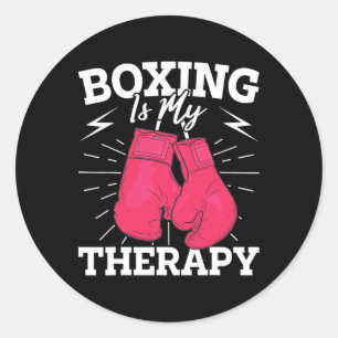 Adesivo Redondo Design de Boxing Motivacional Para Combatentes Pio