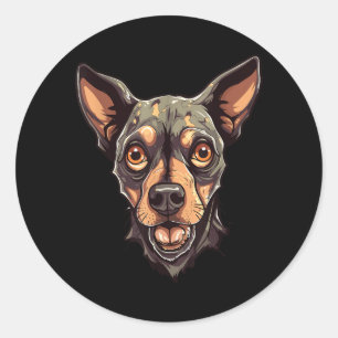 Adesivo Redondo Design de Cachorro Zumbi Funny Halloween 2