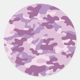 Adesivo Redondo Design de Camo Roxo