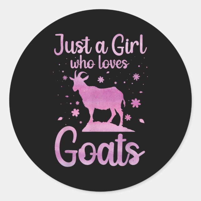 Adesivo Redondo Design De Caprino Para Mulheres Meninas Pigmy Capr (Frente)