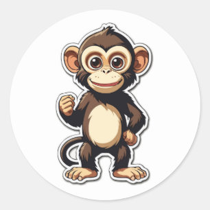 Adesivo Redondo Design de Cartoon Mackey