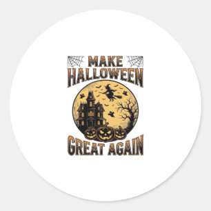 Adesivo Redondo Design de Casa Assombrada Vintage Halloween Great 