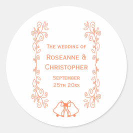 Adesivo Redondo Design de Casamento Coral Bells