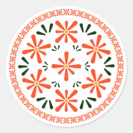 Adesivo Redondo Design de cerâmica tradicional polonesa.