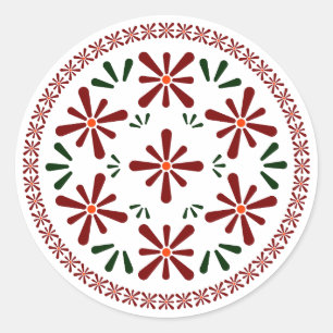 Adesivo Redondo Design de cerâmica tradicional polonesa.
