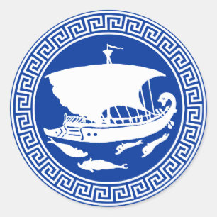 Adesivo Redondo Design de chave grega