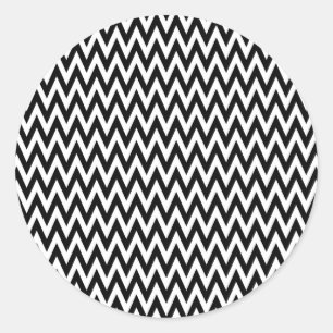 Adesivo Redondo Design de Chevron Elegante Preto